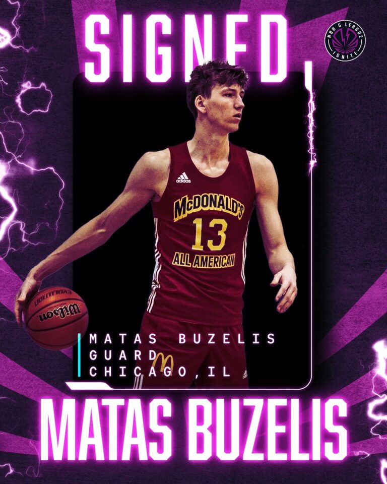 Matas Buzelis, projected No. 1 pick in 2024, signs with G League Ignite