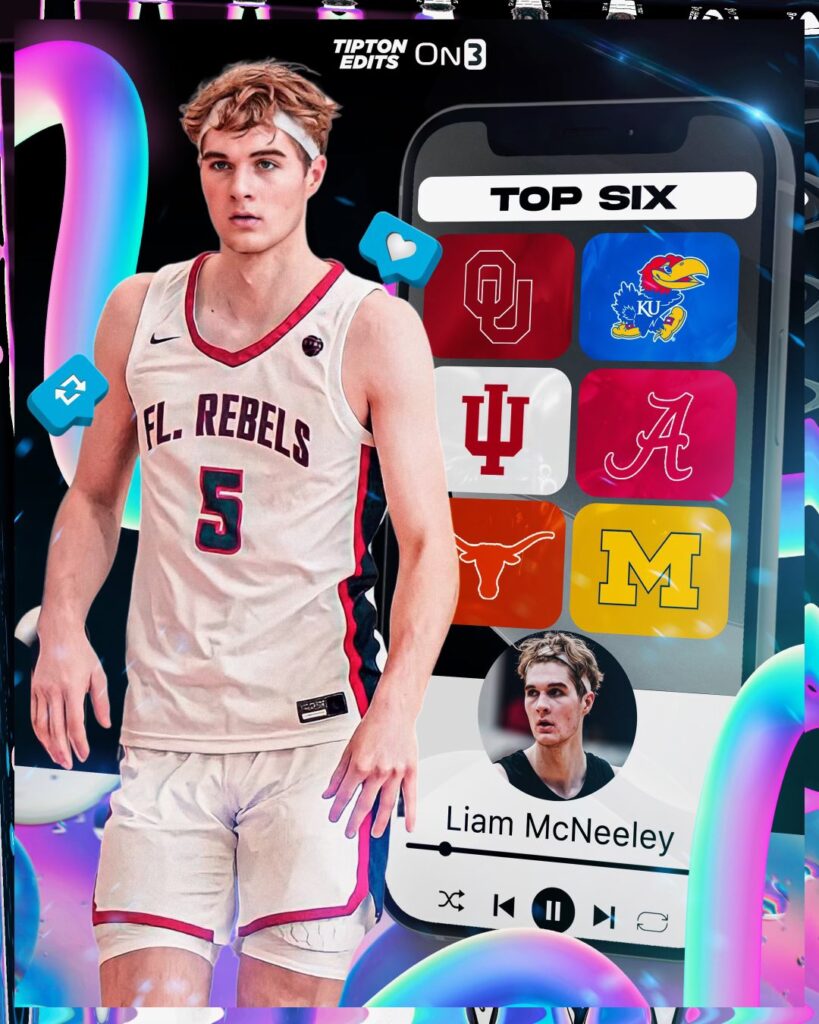 Five-star forward Liam McNeeley drops top 6 | Zagsblog