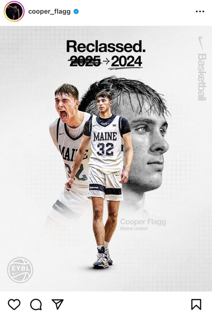 Cooper Flagg reclassifies to 2024, eligible for '25 NBA Draft Zagsblog